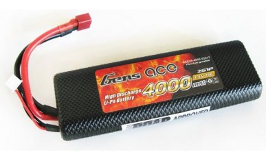 Gens Ace 7.4V 4000mAh 2S1P 25~50C Li-Po battery Hard Case 8# [B-25C-4000-2S1P-HC-8]